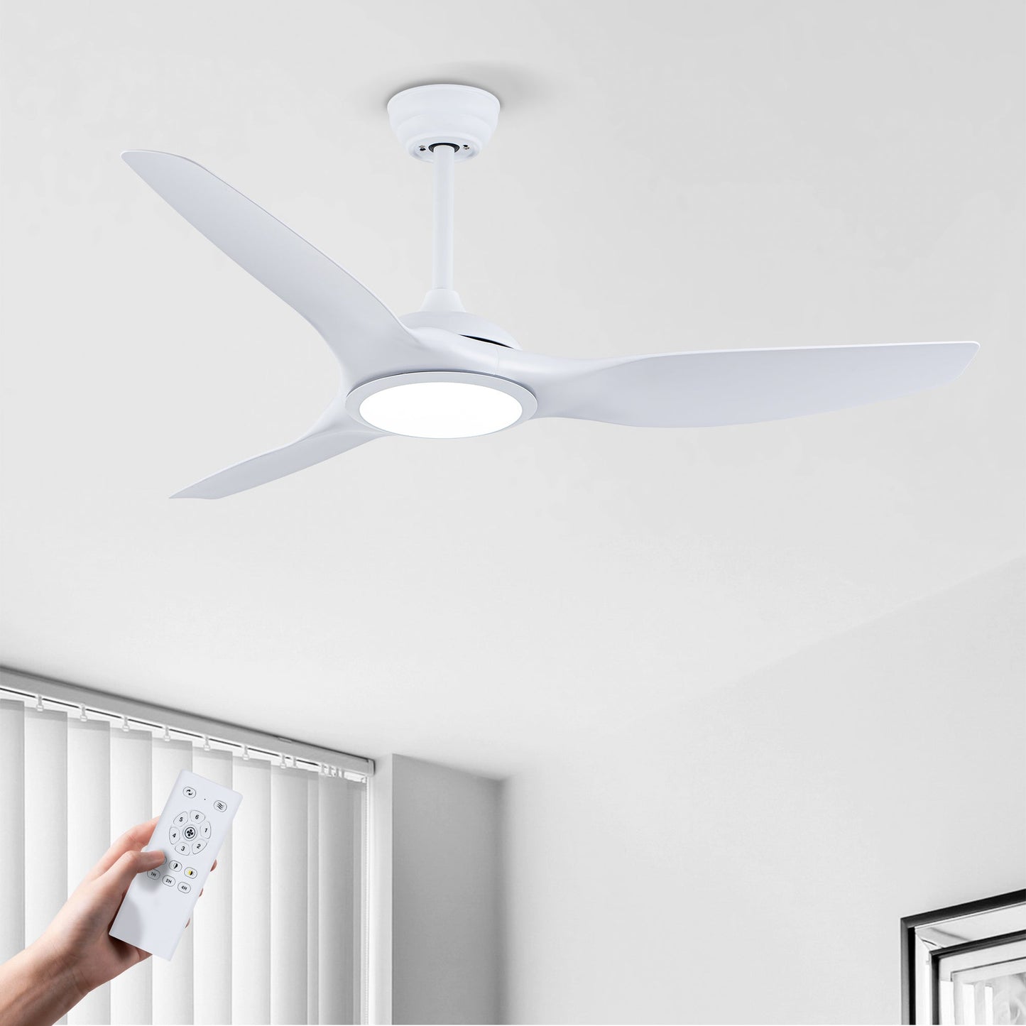 52 Inch ABS Blades Ceiling Fan with LED Light Kit