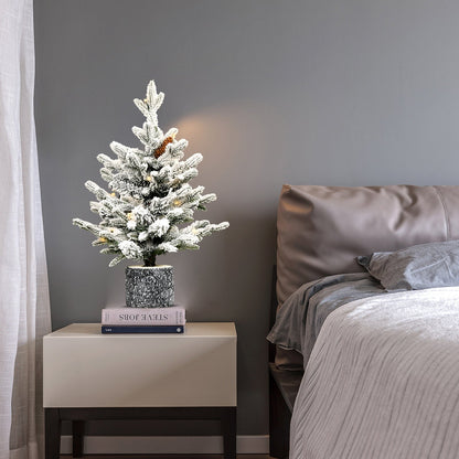 6.5FT Flocked Christmas Tree with Pot Base