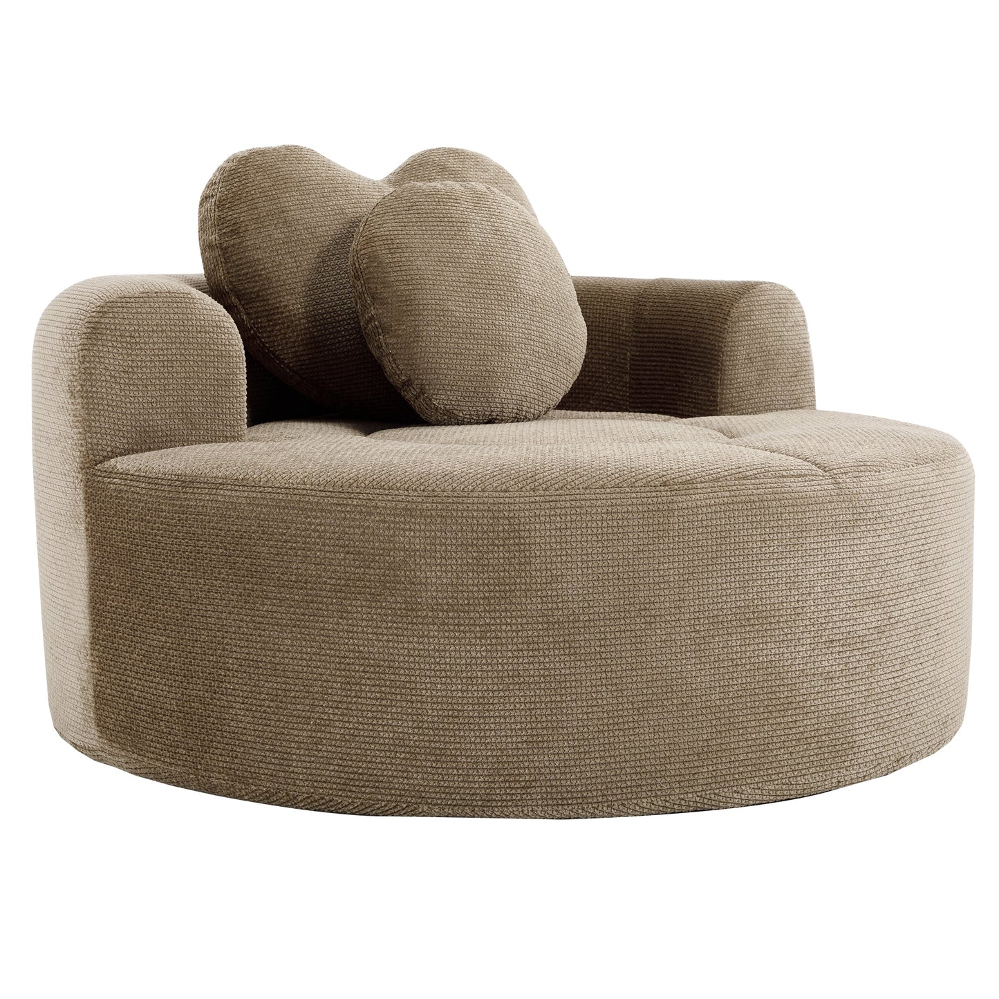 Round Sofa Bed with Memory Foam Sectional Couch for Living Room