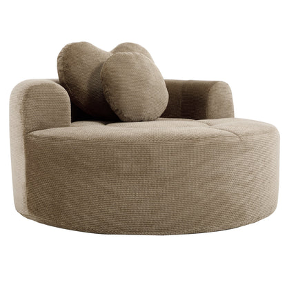 Round Sofa Bed with Memory Foam Sectional Couch for Living Room