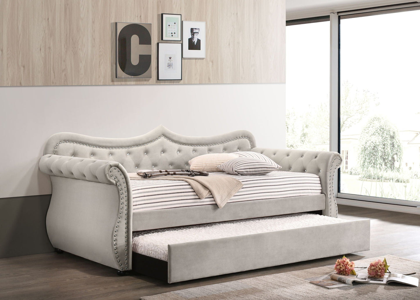 Adkins Twin Daybed With Trundle - Beige