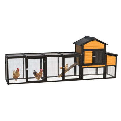 119.5" Outdoor Wooden Chicken Coop with Run