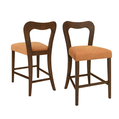 Counter Stool Without Arm (Walnut + Caramel) Set of 2