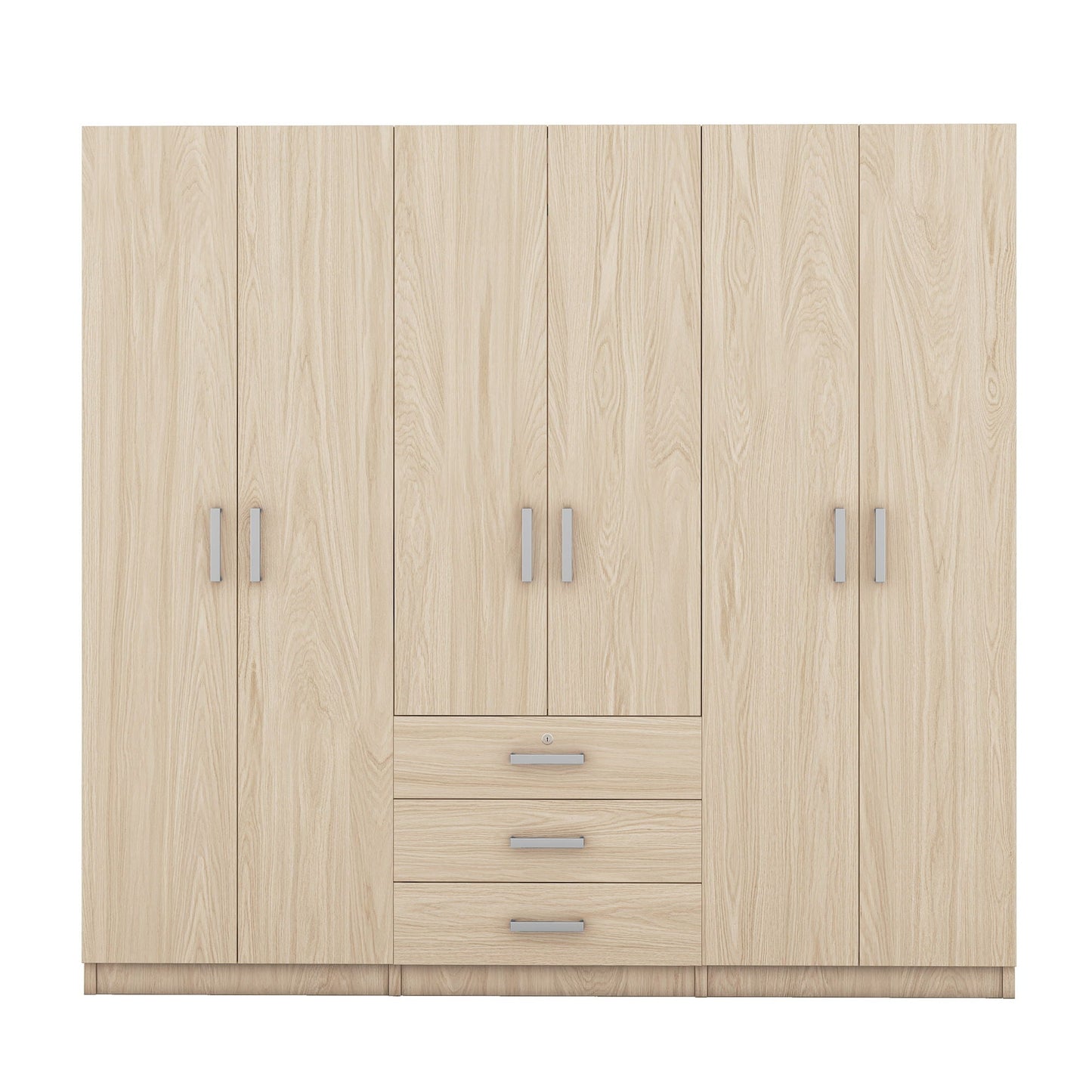 6 Doors Wardrobe Storage For Bedroom, With Big Drawers