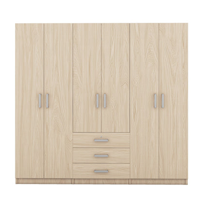 6 Doors Wardrobe Storage For Bedroom, With Big Drawers