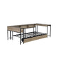 Corner Bed Frame Twin Size With Bookcase And 2 Underbed Storage Drawers, Modern Twin Bed With LED Light And Charging Station, Modern Daybed Reversible Left Or Right - Gray