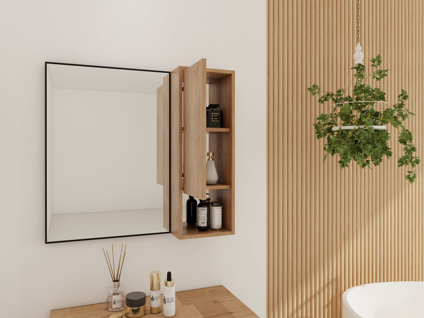 10'' Wall Mounted Bathroom Mirror Cabinet with Soft Close Door