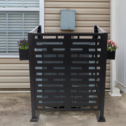 3x3 Ft Metal Air Conditioner Privacy Fence with Planter Boxes
