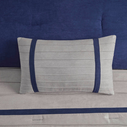 7 PC Pieced Faux Suede Comforter Set