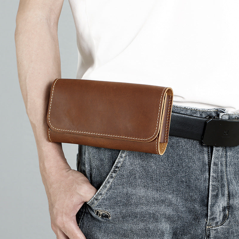 Genuine Leather Mens Cowhide Durable Work Belt-Powered Bag