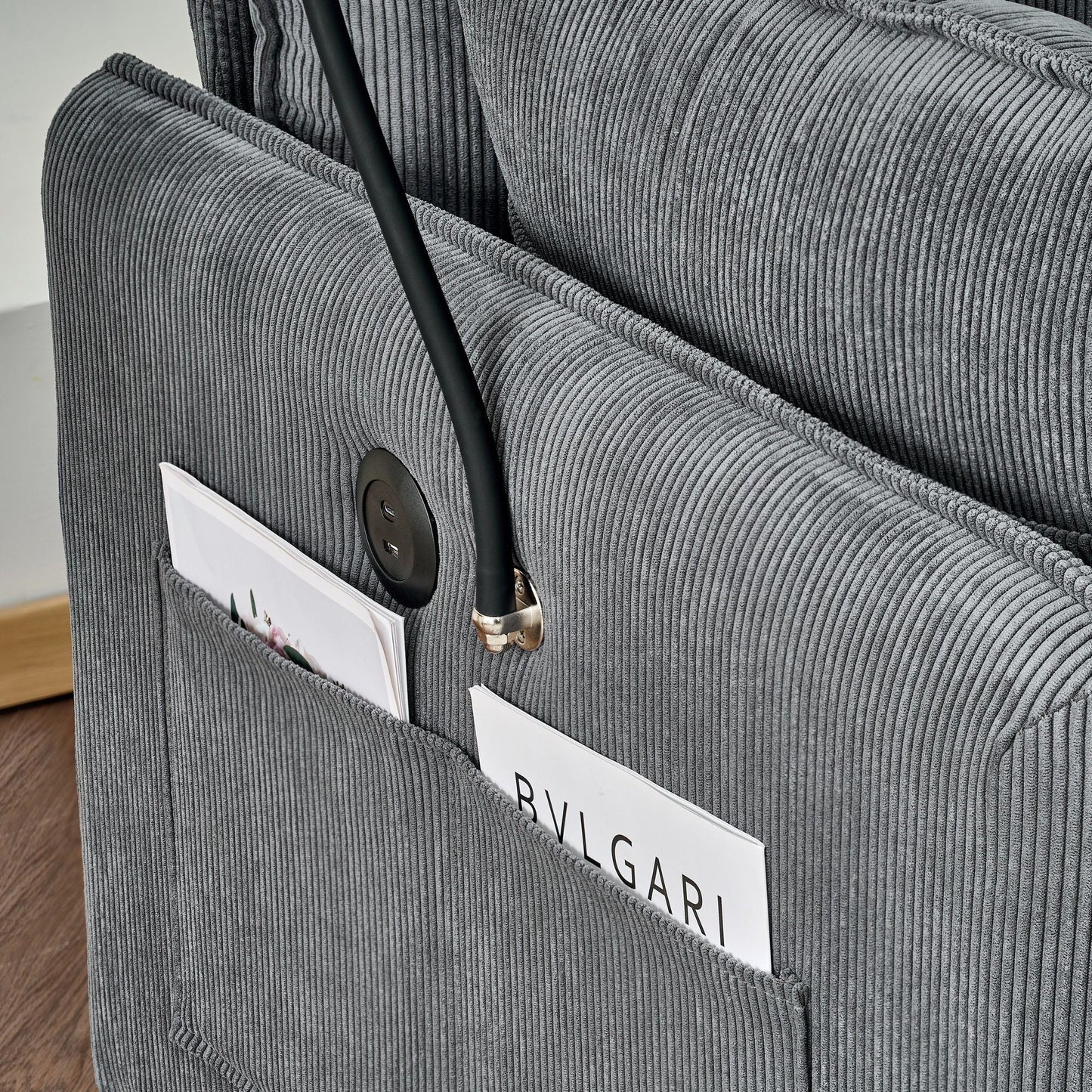 Comfy Oversized Chaise Lounge Chair With Ottoman And Storage