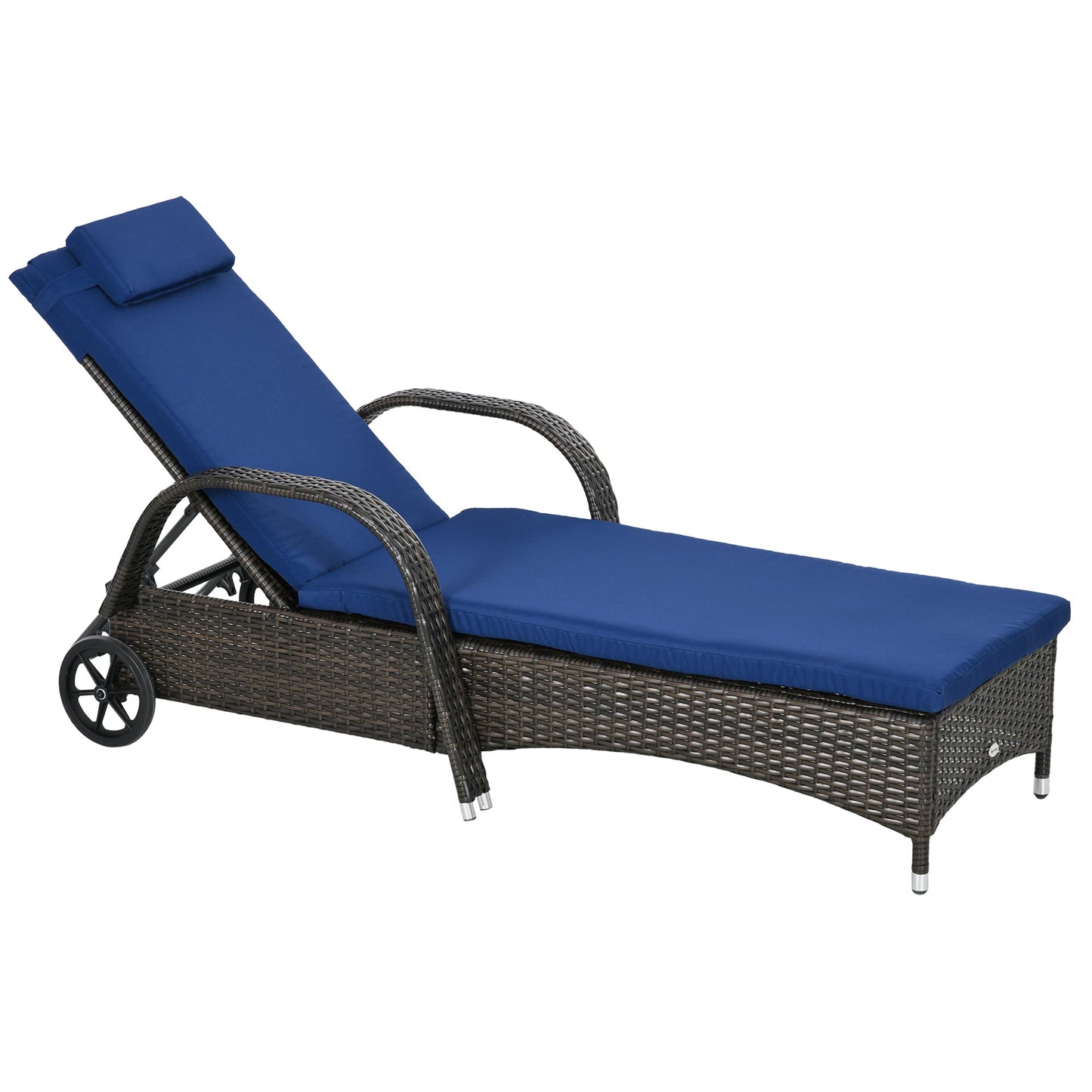 Outsunny Wicker Outdoor Chaise Lounge
