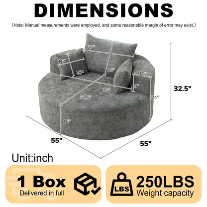 Single Sofa, Sleeper Chair For Living Room - Gray
