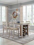 Skempton - Rectangular Counter Table With Storage - White