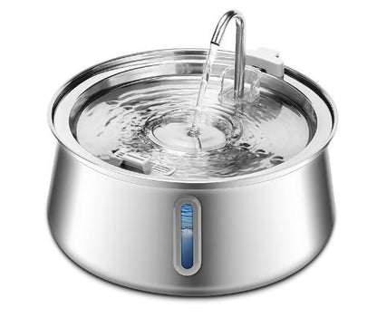 All Stainless Steel Pet Water Dispenser Round Runway Type Large Capacity Dogs And Cats Water Dispenser