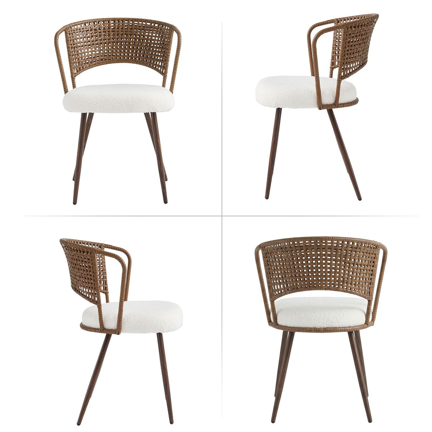Farmhouse Style Wicker Dining Chair