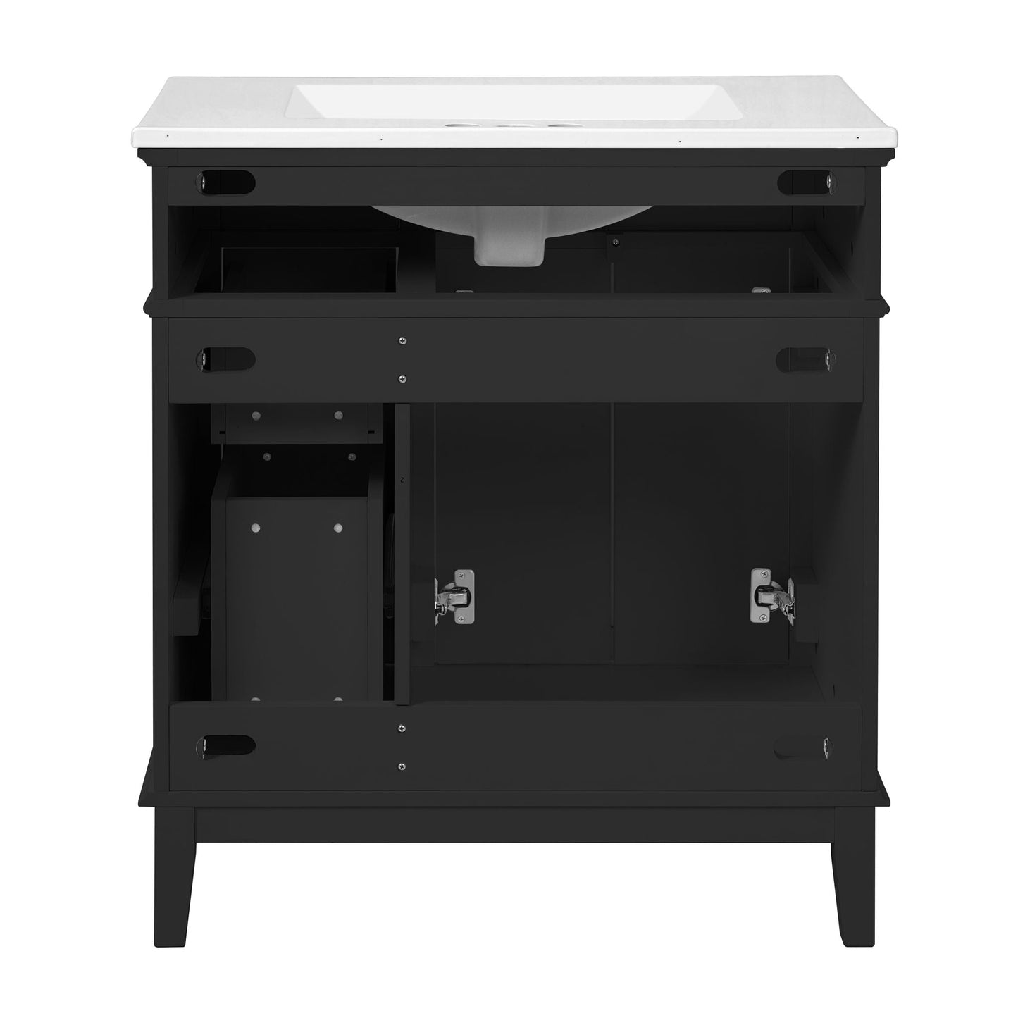 Modern Bathroom Vanity With Sink, Storage Cabinet, Soft Close Doors, Deep & Standard Drawers