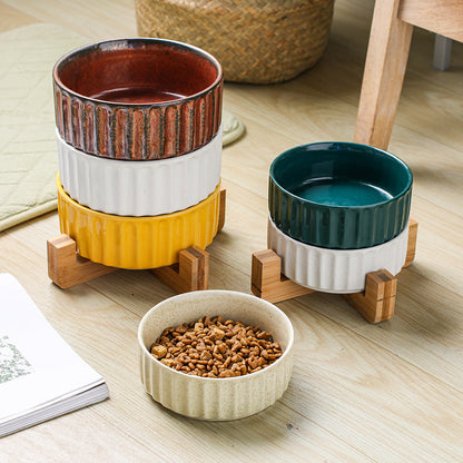 Ceramic Anti Overturning And Exquisite Protection Of Cervical Vertebrae Pet Bowl