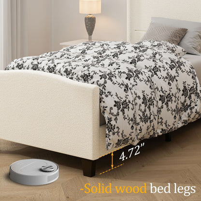 Platform Bed Frame With Tall Headboard And High Footboard