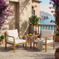 Acacia Wood Patio Furniture Club Chair Set of 2