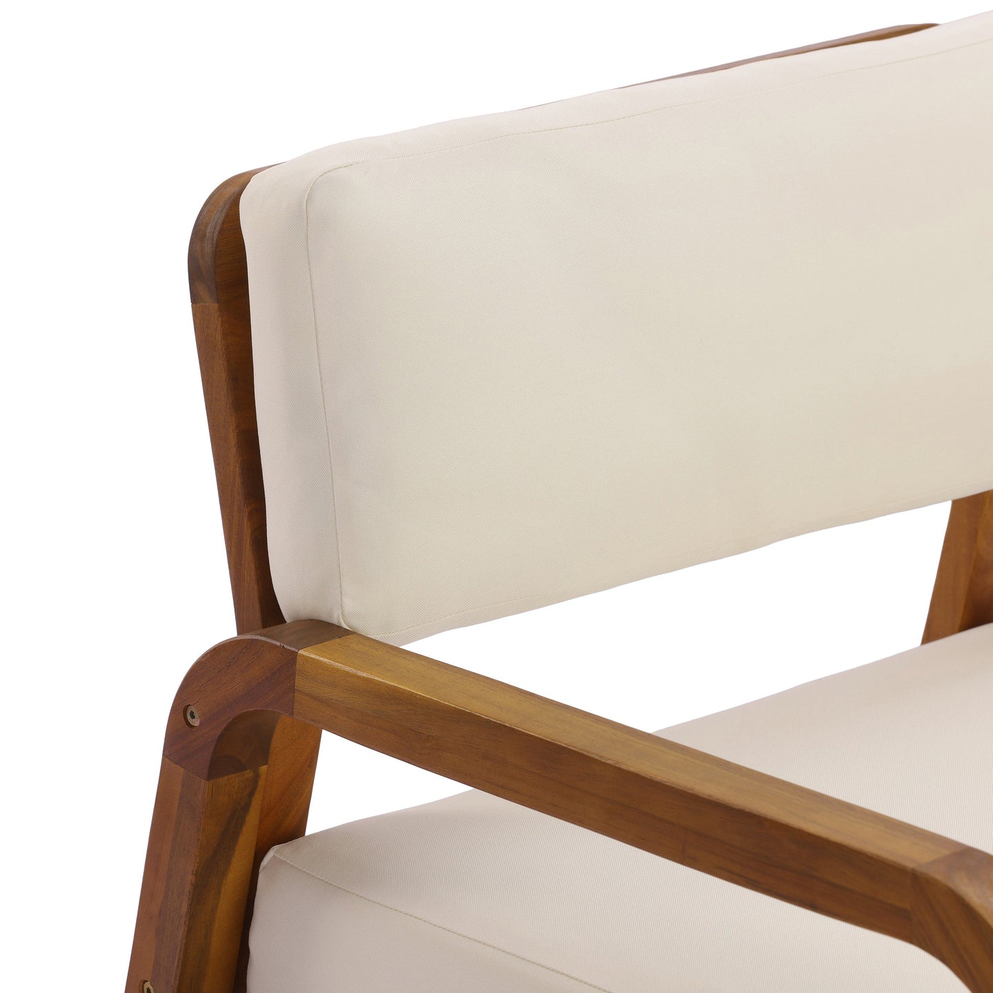 Outdoor Acacia Wood Armchair with Weather-Resistant Cushions