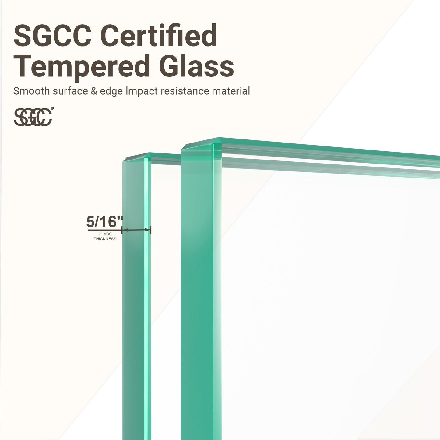 56-60"W x 72"H Frameless Single Sliding Shower Door