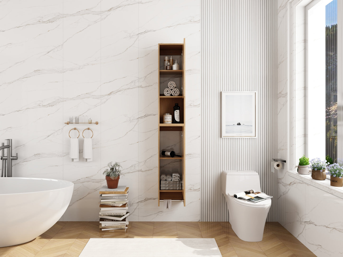 24 Inch Wall-Mounted Side Cabinet Combination