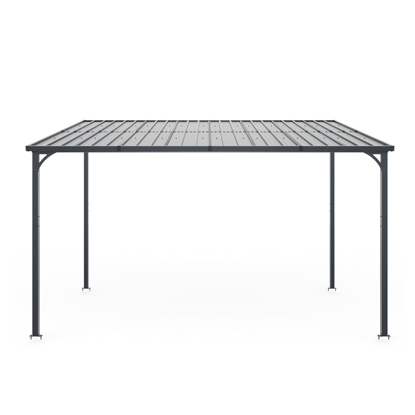 Outdoor Pergola 12' x 8' Galvanized Steel Lean-to Wall-Mounted
