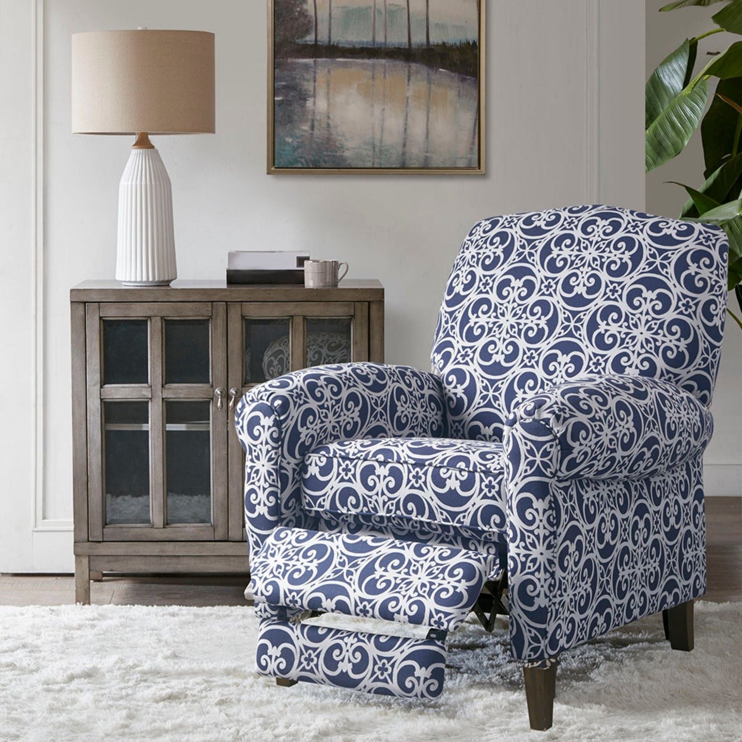 Kirby Transitional Push Back Recliner Chair