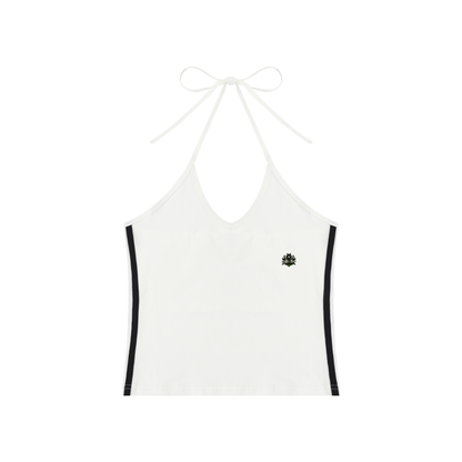 Loki & Ivy Women's Color Block Halter Crop Tank Top
