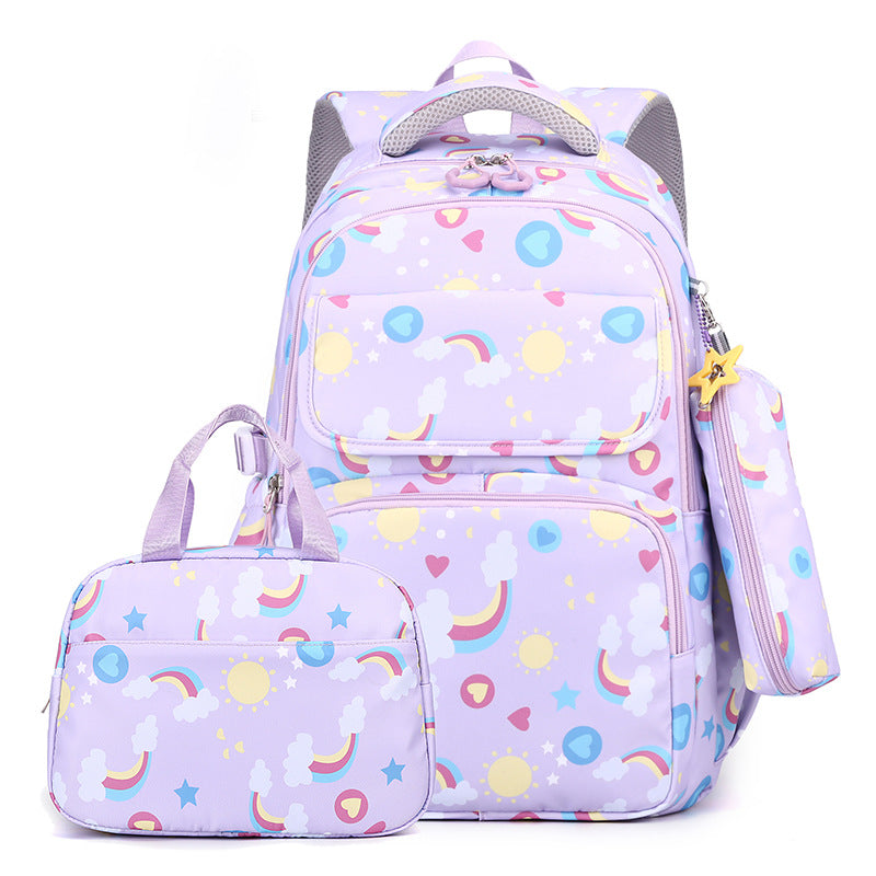 Back-protecting Large-capacity Three-piece Student School Bag Set