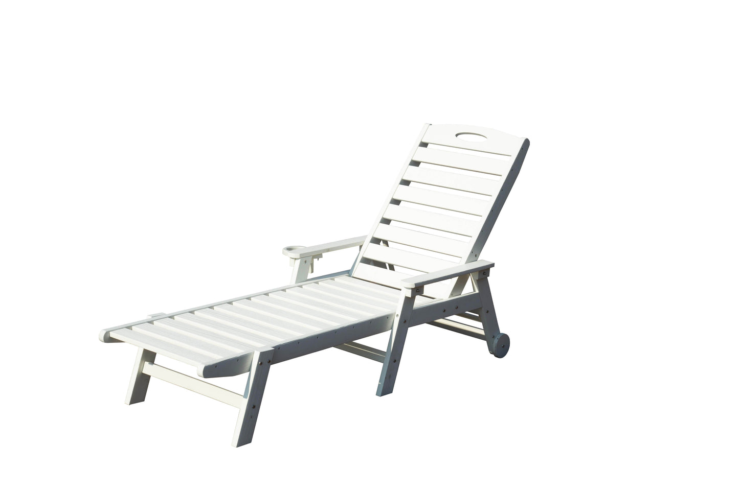 Patio Lounge Chair Outdoor HDPE with Reclining Backrest