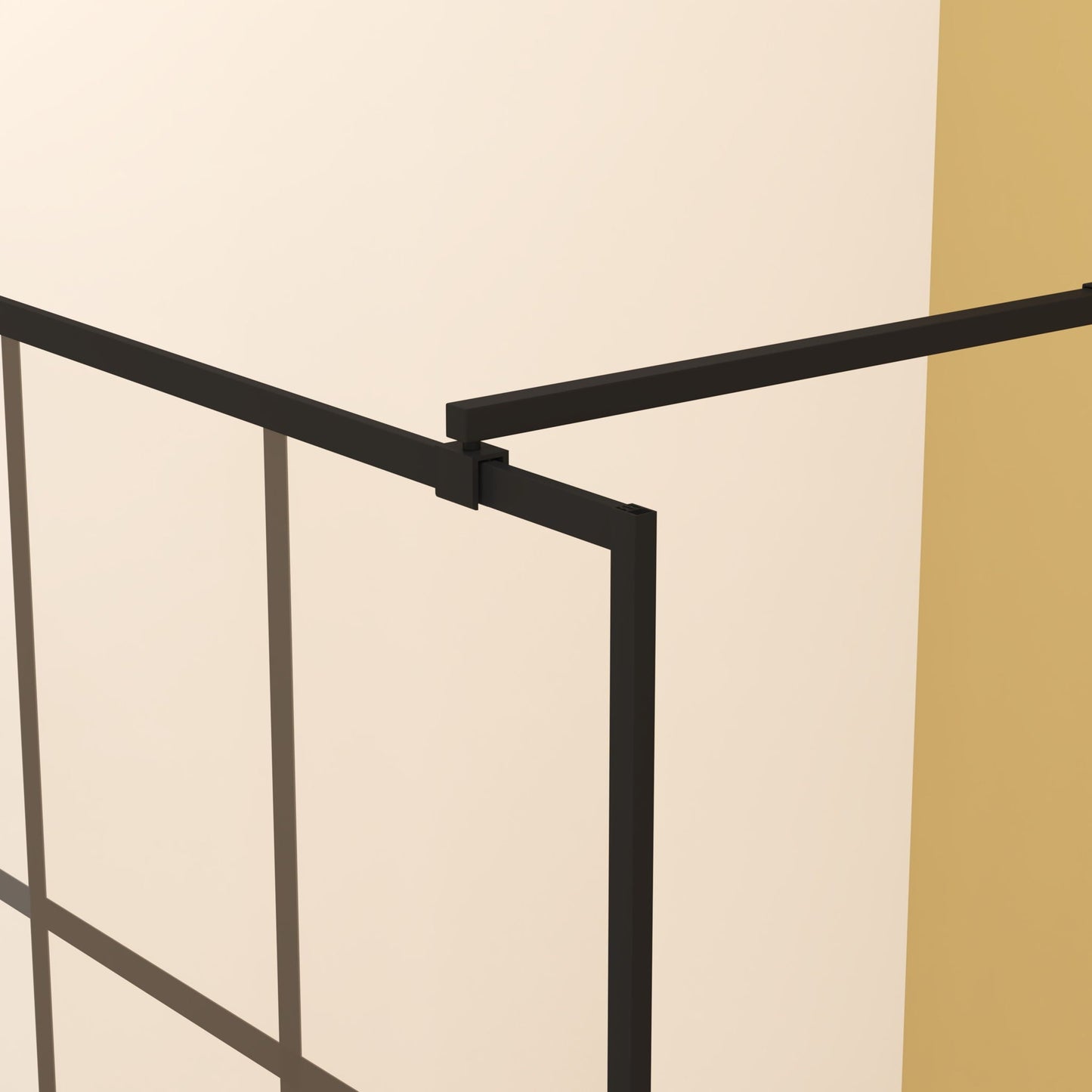 Framed Glass Shower Screen - Matte Black