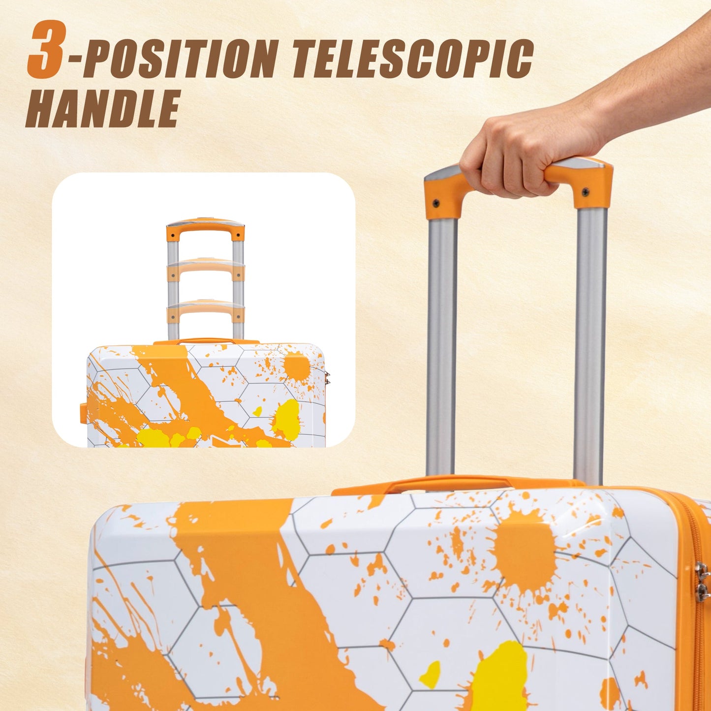 28 Inch PC Spinner Wheel Luggage, Carry-On Suitcase