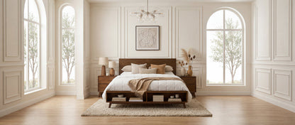 Walnut King Size Platform Bed Frame