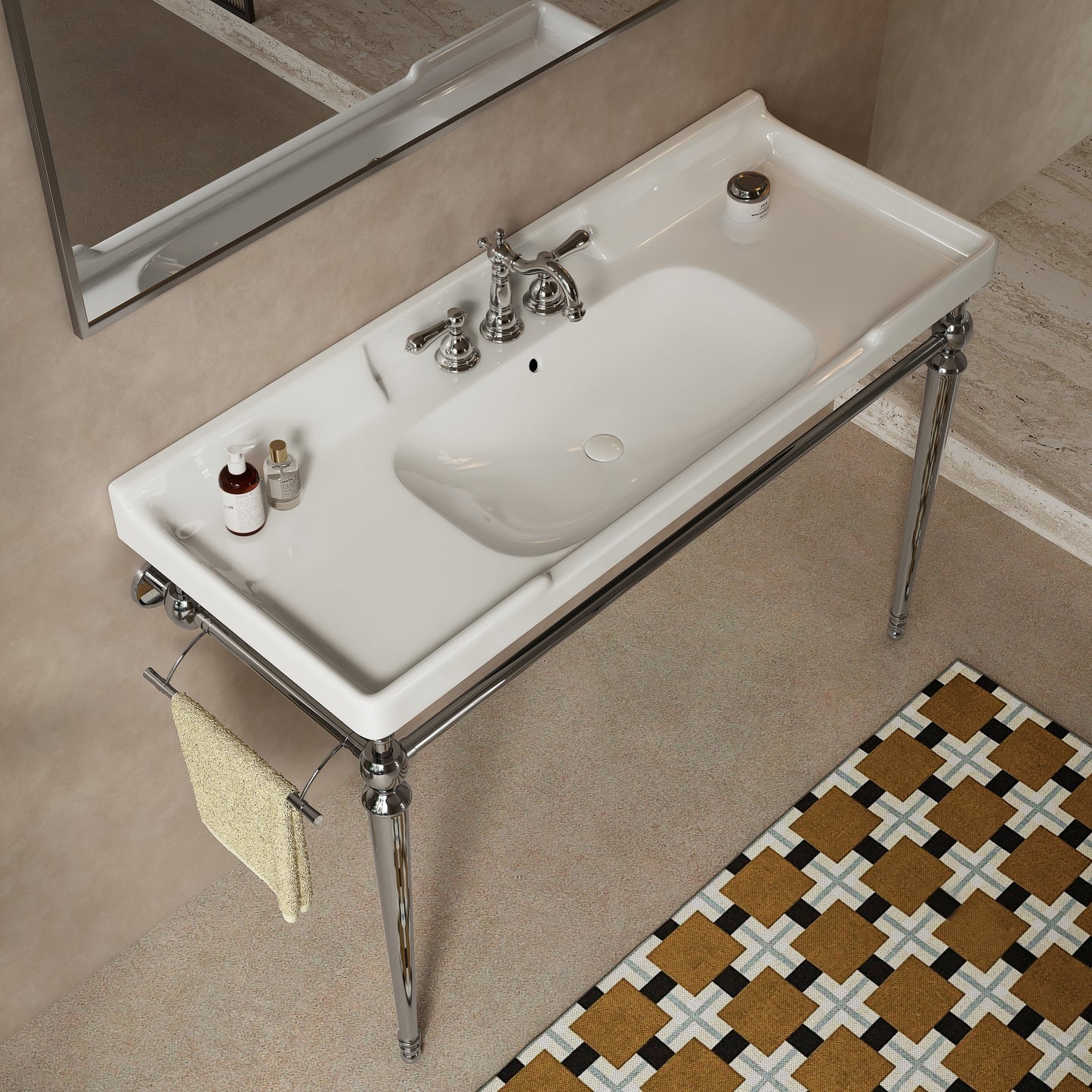 VICI 48" Bathroom Console Sink, Wall-Mounted