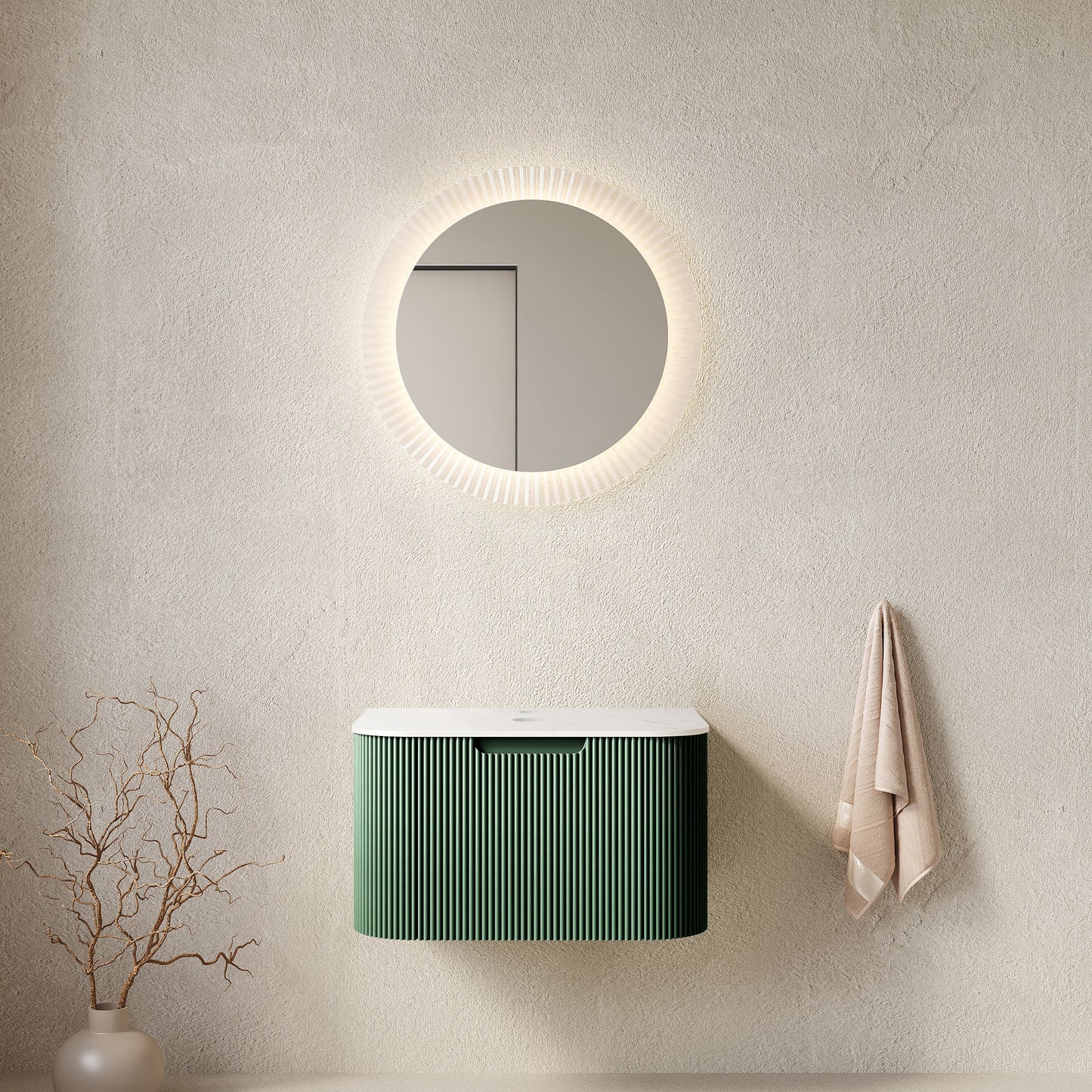 DINA 24'' Wall Mounted Plywood Cabinet with Carrara