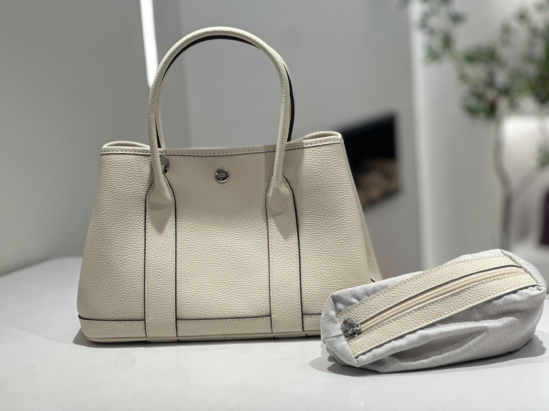 Foreign Trade Genuine Leather Women's Bag, Top Layer Cowhide Garden Bag 30cm, Genuine Leather Fashion Handbag, Large Capacity Commuter Tote Bag