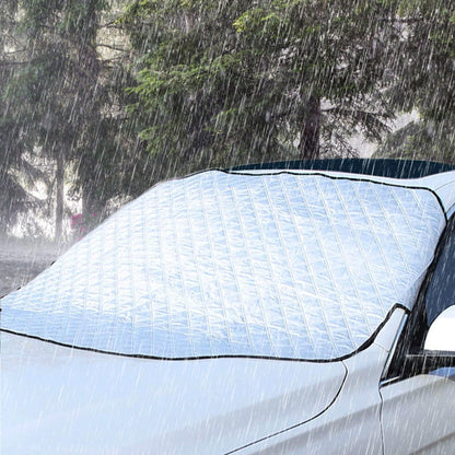 55.9x36.6x0.1in Car Windshield Snow Cover Windshield Protector against Ice Sun Fit for Small Mid SUVs with Anti-theft Flaps