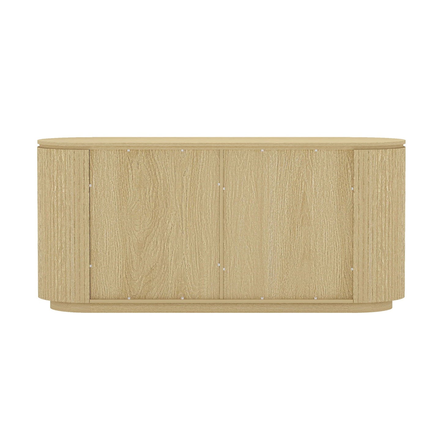 Olivia - Sideboard With 4 Adjustable Shelves With Handle Free Doors And Rounded Edges - Oak