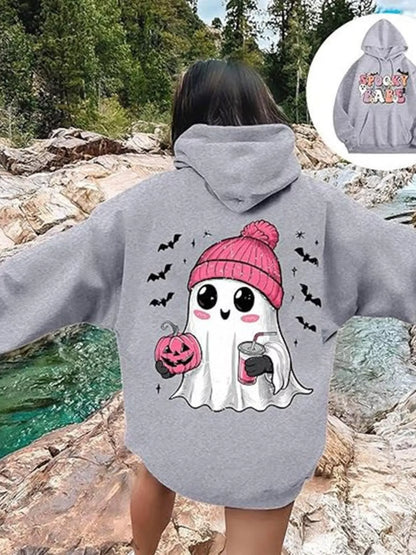 Halloween Graphic Long Sleeve Hoodie
