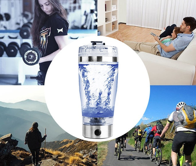Portable Electric Protein Shaker Bottle | USB Rechargeable Mixer for Shakes, Smoothies & Coffee | BPA-Free Fitness Blender Cup