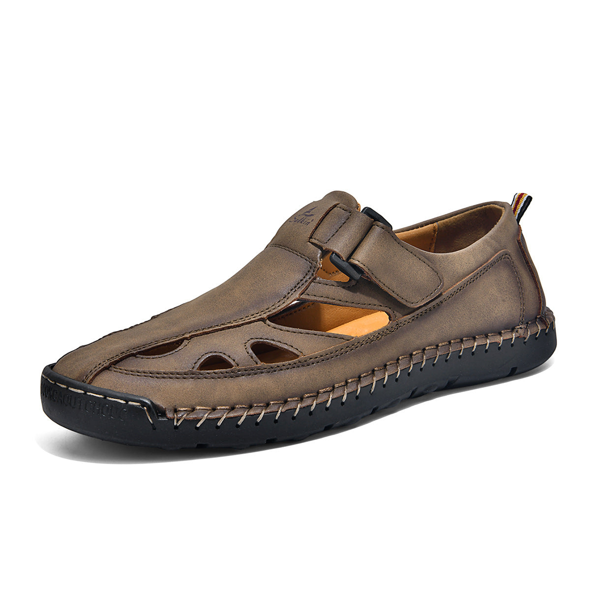 Breathable Hand-Sewn Mens Closed-Toe Sandals