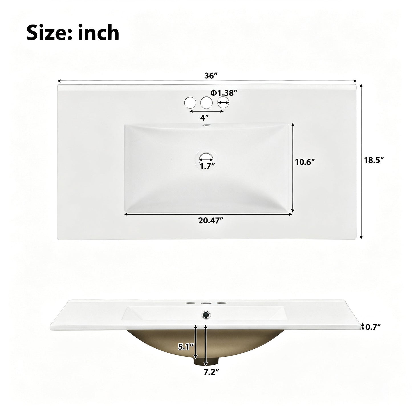 36" Green Bathroom Vanity with Ceramic Sink