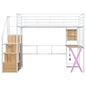 Loft Bed With Built In Work Station, Wardrobe, Storage Staircase And LED