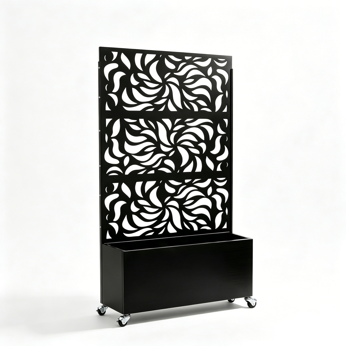 70.87" H × 46.06" W Leaf Pattern Privacy Screen with Planter Box