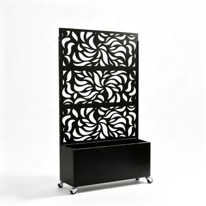 70.87" H × 46.06" W Leaf Pattern Privacy Screen with Planter Box