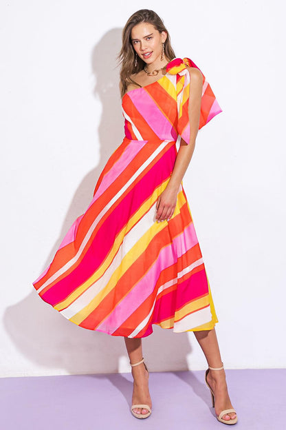 SWEETEN THE DAY WOVEN MIDI DRESS