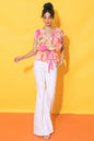FADED VIEW WOVEN TOP