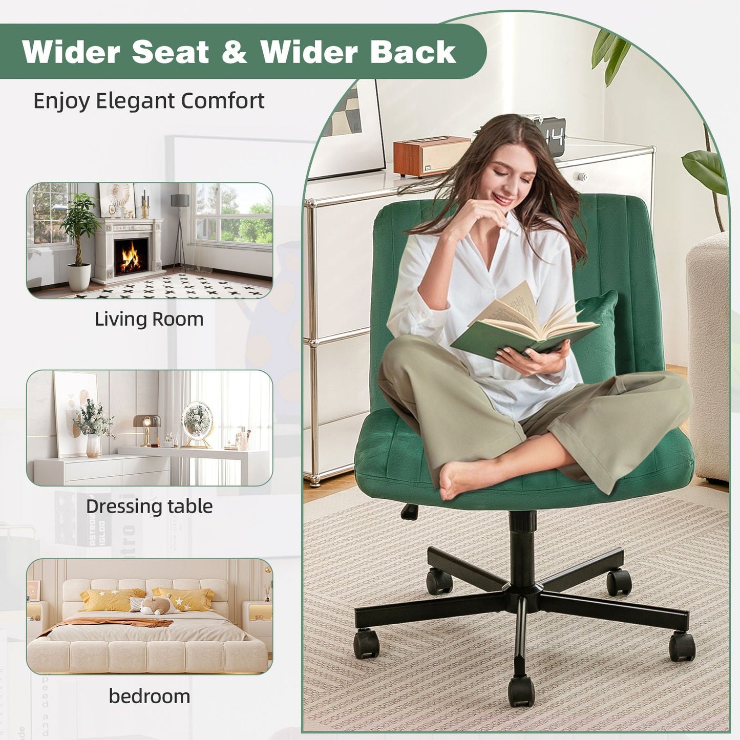 Criss Cross Office Chair With Adjustable Height, Ergonomic Design